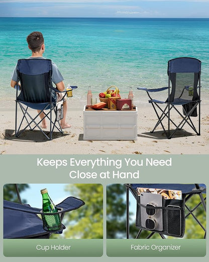SONGMICS 2 Pack Breathable Camping Chairs, 330 lb Capacity Foldable Outdoor - Image 6