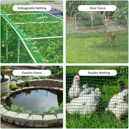 Garden Temporary Safety Fence, 4'x100' Roll with 50 Zip Ties, Resuable Plastic Mesh Fence for Garden Fencing, Construction, Snow Fencing, Animal Barrier, Poultry, Deer, Patio, Green