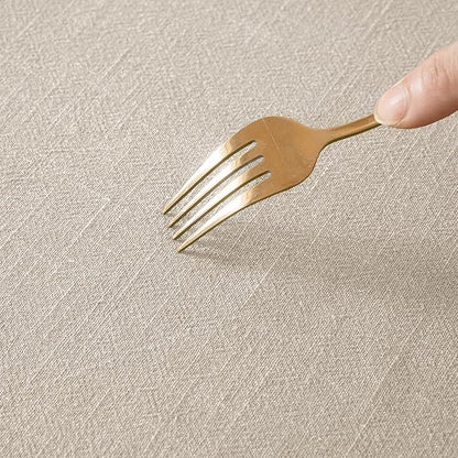 MIULEE Natural Linen Cotton Blend Tablecloth Rectangle, Luxury Waterproof Stain Resistant Durable Farmhouse Oblong Table Cloth for Dining Party Christmas Weddings Birthday, 52 x 102 inch, Ivory Cream