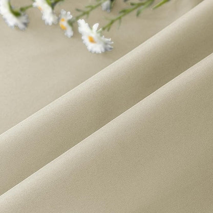 HolidayIdeas Gazebo Curtains Outdoor Waterproof 4 Panels 54x95 Inch-Windproof Weatherproof Privacy Cream Outside Curtains-Grommet Top and Tab Bottom Drape for Patio, Porch, Pergola, Cabana, Backyard