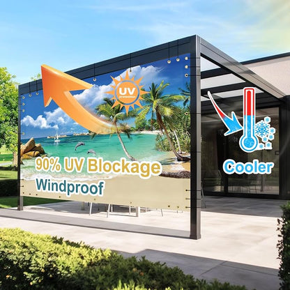 Shade&Beyond Custom Design Patio & Gazebo Backdrop Screen, Full-Color Printed - Image 8
