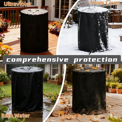 Fire Pit Cover for Ninja Fireside 360 -600D Oxford Heavy-Duty Waterproof and Dustproof Cover with Lift Handle, Double Drawstring Hem , All-Weather Protection Compatible with Ninja Fire Pit