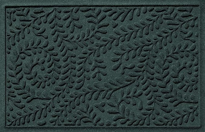 WaterHog Indoor/Outdoor Door Mat, 2' x 3', Made in USA, Durable & Skid-Resistant Front Door Rug, Decorative, Water-Trapping & Heavy-Duty Entryway Floor Mat For Your Home, Boxwood Collection, Evergreen