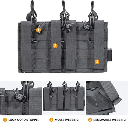 EXCELLENT ELITE SPANKER Tactical Open-Top Single/Double/Triple Molle Mag Pouch for Pistol Mag Pouch Tactical Bag Accessories Holder