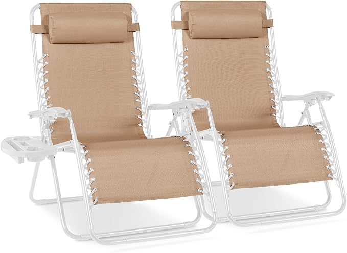 Best Choice Products Set of 2 Extra Wide Adjustable Steel Mesh Zero Gravity by Unknown