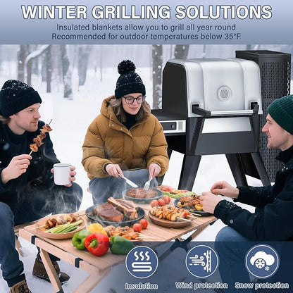 Grill Thermal Insulated Blanket for Masterbuilt Gravity Series 560 Charcoal Grill, fits MB20080220 Gravity Series Grill Smoker Insulation Blanket for Winter Cooking