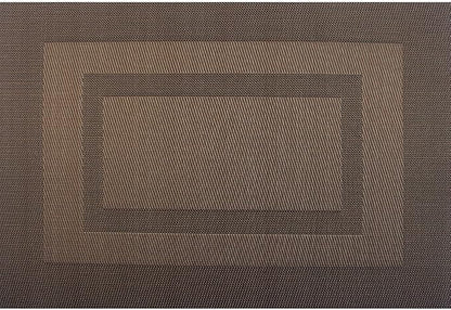 PIGCHCY Durable Plastic Placemats - Heat Resistant, Washable Woven Table Mats - Set of 4 (Coffee Brown)