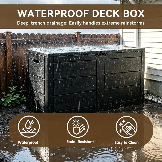 70 Gallon Deck Box, Outdoor Storage Box Waterproof, Patio Storage | Package - Image 3