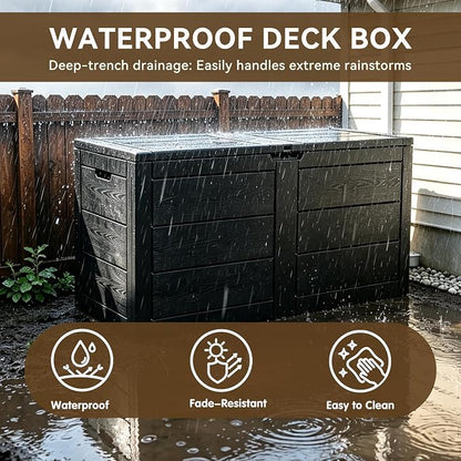 70 Gallon Deck Box, Outdoor Storage Box Waterproof, Patio Storage | Package - Image 3