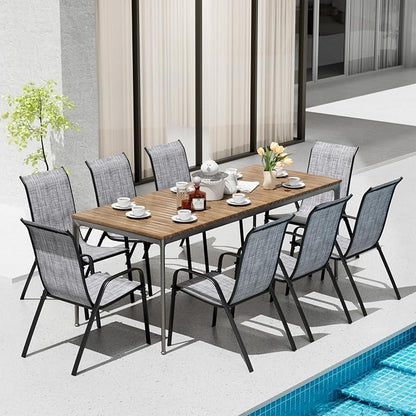 TLSUNNY Patio Chair, Outdoor Stackable Textilene Chairs Set of 8, - Image 9