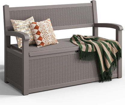 80 Gallon Outdoor Storage Bench, Resin Outdoor Storage Box by Unknown