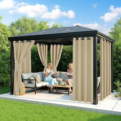 Outdoor Curtains for Patio Waterproof, 8 Drape Panels, Sun Shades | Privacy & - Image 4