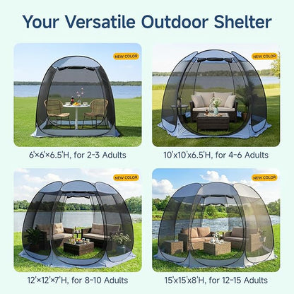 Alvantor Pop Up Screen House Tent, Instant Outdoor Gazebo - Image 6