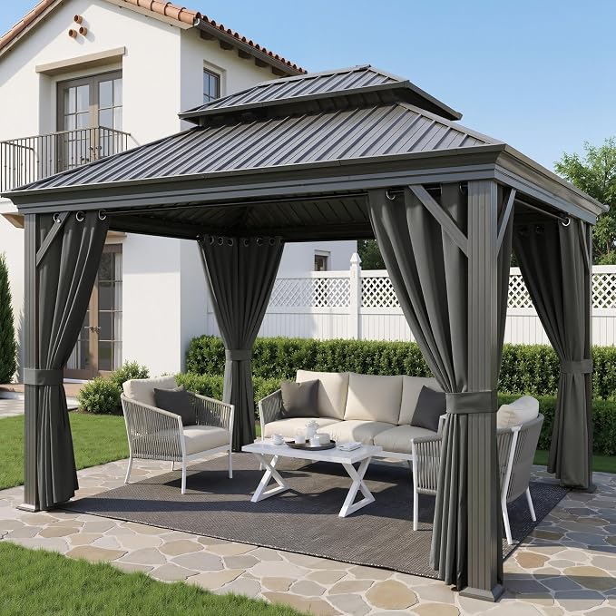 Outdoor Patio Curtains Waterproof Panel W52 x L95 Inch Grey, 1 Panel | Grommet - Image 2