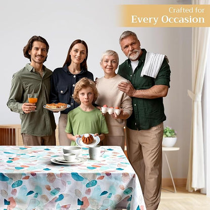 Maison d' Hermine Table Cloth Square Table 100% Cotton 54 x 54 Inches Tablecloth Reusable Decorative for Dining Room, Farmhouse, Home, Party, Festive & Wedding Spring Summer - Summer Picnic