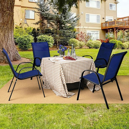 MEDIMALL Patio Chairs, Stackable Patio Chairs Set of 4, Outdoor Dining Chairs - Image 2