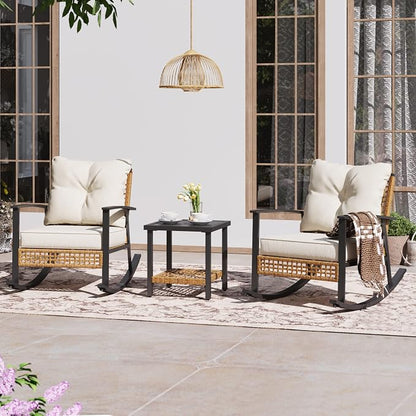 3-Piece Rocking Bistro Set, Outdoor Patio Furniture - Image 7