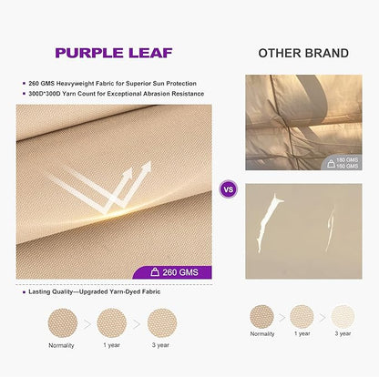 PURPLE LEAF Outdoor Retractable Pergola 10' X 12' Canopy Aluminum, Custom Shade - Image 3