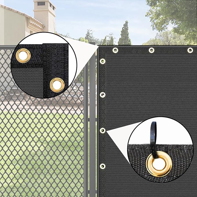 UPGRADE Privacy Fence Screen 4'x5' Dark Grey Outdoor 90% Visibility Blockage 170 GSM Mesh Shade Cover Panels for Backyard,Balcony,Home Decoration with Zip Ties,Customized Avaliable