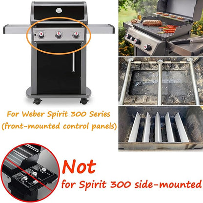 Gassaf 15.3inch Flavorizer bars and 18inch Burner Tube Set Replace for Weber Spirit 300 Series Spirit E310, E320, S310 S320, Part kit Replace for Weber 7636 69787
