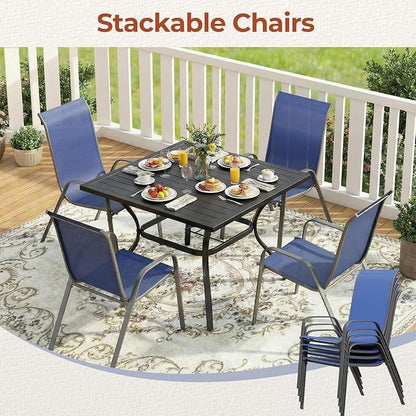 TLSUNNY Patio Chair, Outdoor Stackable Textilene Chairs Set of 4, - Image 8