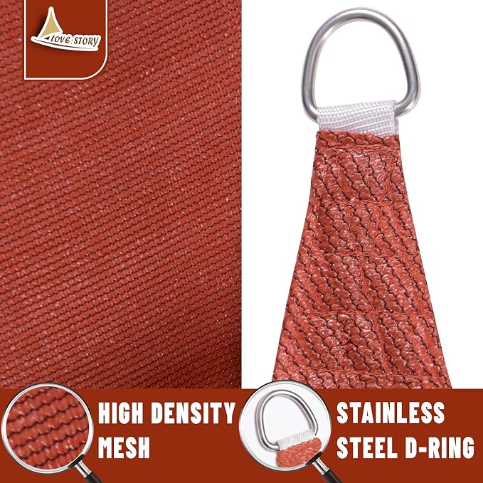 LOVE STORY Custom Size 7' x 7' x 9.9' Sun Shade Sail - Image 5