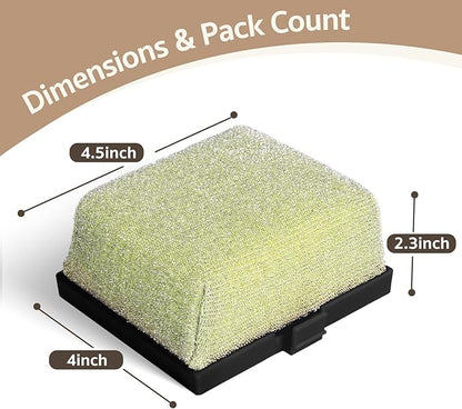 GASPRO Replaceable Cleaning Head for Steam Grill Brush, Bristle Free BBQ Grill Cleaning Pads with Heat-Activated Sponge, Safe for Most Grates, Replace & Reuse, Black