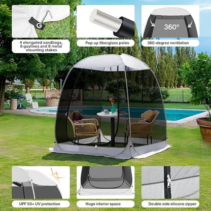Alvantor Pop Up Screen House Tent, Instant Outdoor Gazebo - Image 4