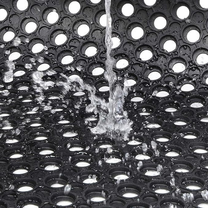 Lovinland Outdoor Rubber Floor Mat - 24 x 35 inch Non-Slip Drainage Mat - Heavy Duty for Kitchen, Garage, Restaurant, Garden - Black