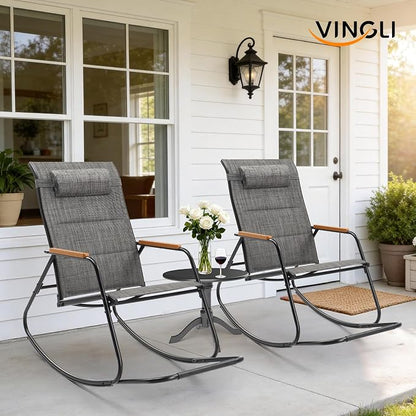 VINGLI Outdoor Rocking Chair, Textilene Mesh Patio Rocker, Outdoor Rocker - Image 8