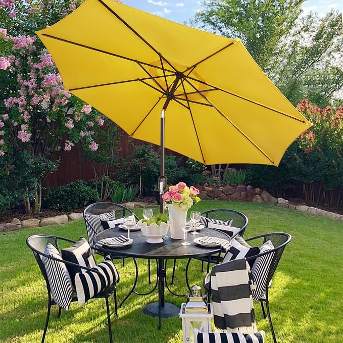 9' Outdoor Patio Umbrella, Outdoor Table Umbrella, Yard Umbrella, Market - Image 4