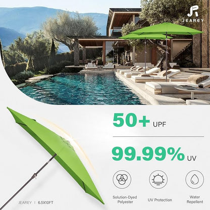 JEAREY 6.5x10 ft Rectangular Patio Umbrellas Rectangle Outdoor Umbrella - Image 5
