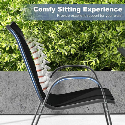 MEDIMALL Patio Chairs, Stackable Patio Chairs Set of 4, Outdoor Dining Chairs - Image 5