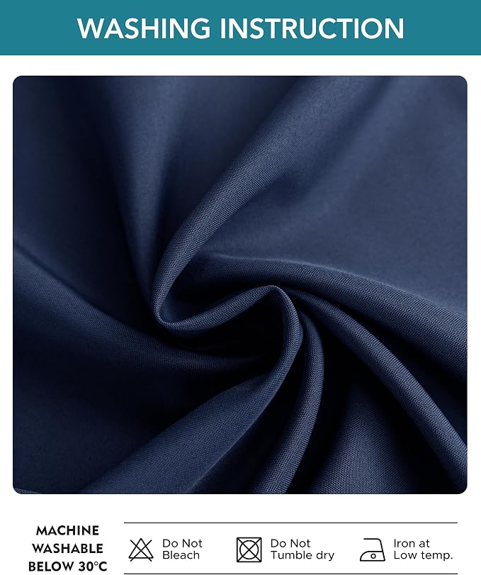 Windproof Outdoor Curtains for Patio Waterproof 4 Pcs 54x95 In Navy | Grommet - Image 7