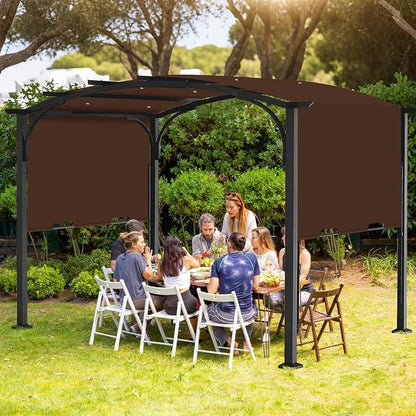 200x103 in Pergola Canopy Replacement Shade Cover Only, Coffee | Fits 10x10 ft - Image 7