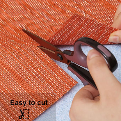 Myir JUN Table Runner, Vinyl Table Runner Indoor Arbitrarily Cropped Runner for Table Heatproof for Home Party (Orange, 15 x 94 inch)