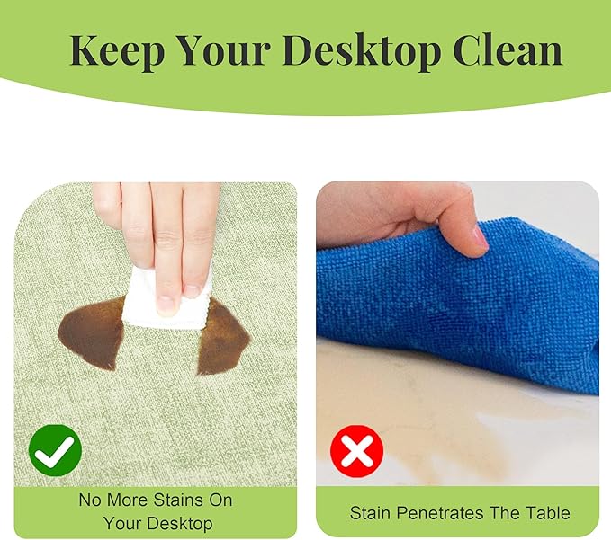 13-Inch Faux Leather Round Placemats Set of 4, Waterproof Anti-Slip Dual Sided Place mats, Heat Resistant Washable Table Mats with Coaster, Suitable for Indoor & Outdoor (4, Black Light Green)