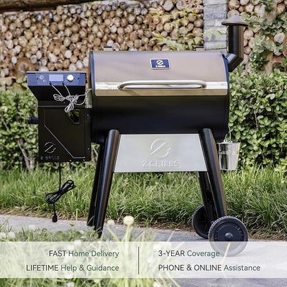 Z GRILLS Wood Pellet Grill Smoker with PID 3.0 Controller, 697 Cooking Area, Meat Probes, Rain Cover for Outdoor BBQ, 7002C