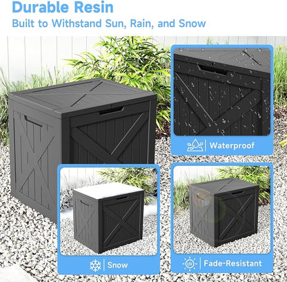 40 Gal Waterproof Outdoor Storage Box Weatherproof Deck Box | Lockable resin - Image 5