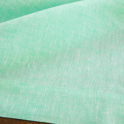 Solino Home Linen Table Runner 120 Inches Long - Athena, 100% Pure Linen Chambray Aqua Dining Table Runner 14 x 120 Inch for Winter, Spring, Easter