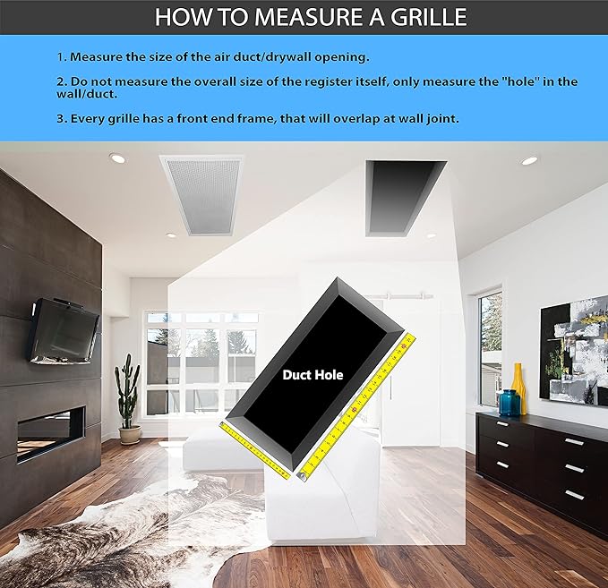 Adjustable AIR Supply Diffuser - HVAC Vent Cover Sidewall or Ceiling Adjustable AIR Supply Diffuser - HVAC Vent Cover Sidewall or Ceiling - Grille Register - High Airflow… (12"w X 6"h, White)