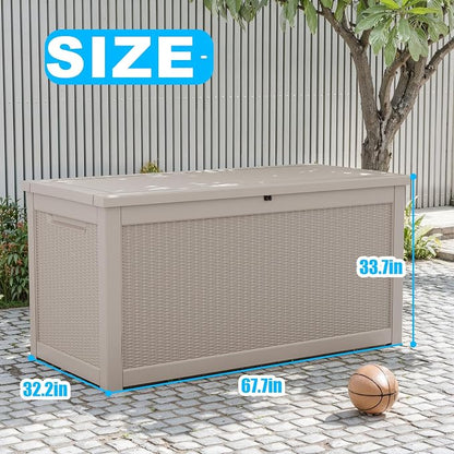 320 Gallon Outdoor Deck Box, Resin Waterproof Storage Box - Image 4