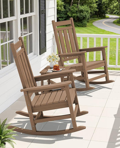 Oversized Outdoor Rocking Chair Set of 6, HDPE Patio Rockers - Image 2