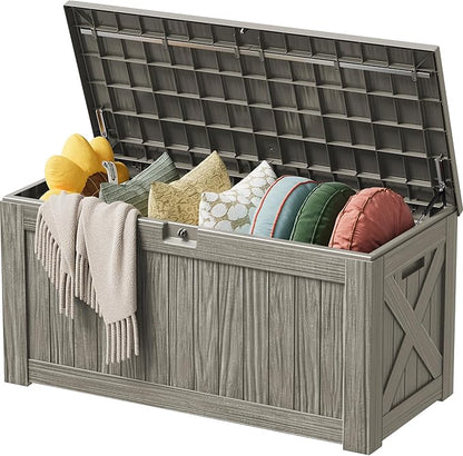 Devoko 125 Gallon Outdoor Storage Box, Waterproof Resin Deck Box | by DEVOKO