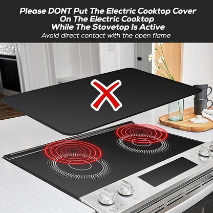 FLASLD StoveTop Cover, Heat Resistant Stove Top Covers for Electric Stove Protector, Fireproof & Waterproof Heat Resistant Grill Table Mat, Under Blackstone Griddle BBQ Mat (21×29.5 inch)