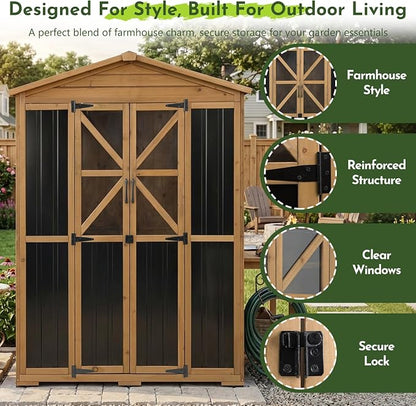 Outdoor Wooden Storage Shed Cabinet - Image 3