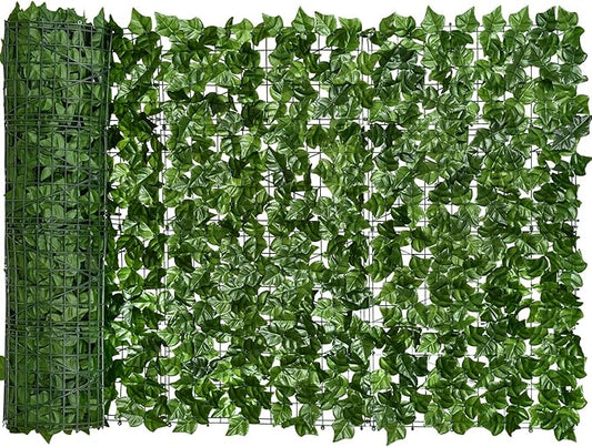 DearHouse 98.4x39.4in Artificial Ivy Privacy Fence Wall Screen, Artificial Hedges Fence and Faux Ivy Vine Leaf Decoration for Outdoor Garden Decor