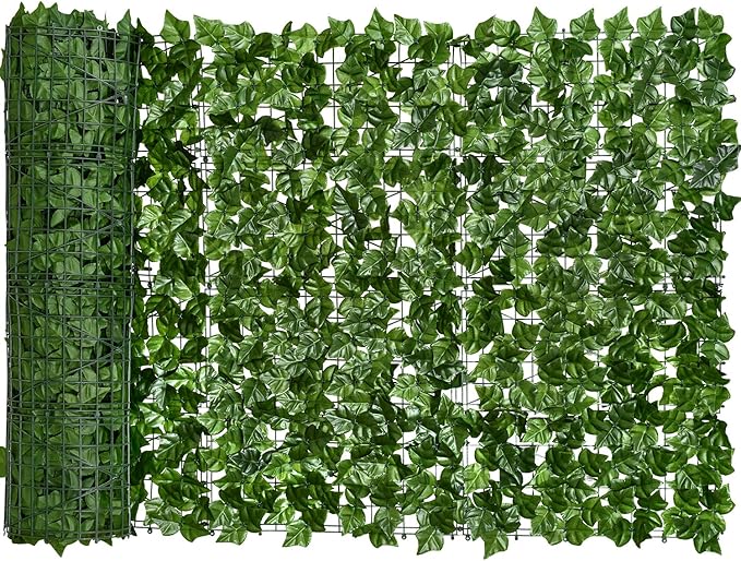 DearHouse Artificial Ivy Privacy Fence Wall Screen, 98.4x59in Artificial Hedges Fence and Faux Ivy Vine Leaf Decoration for Outdoor Garden Decor