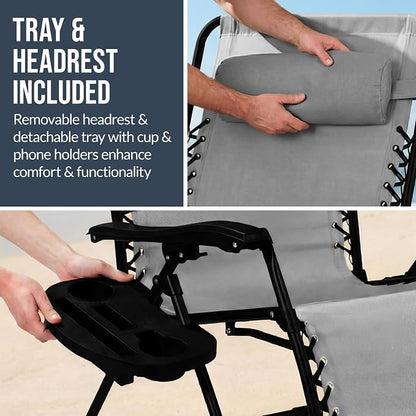 Best Choice Products Set of 2 Extra Wide Adjustable Steel Mesh Zero Gravity - Image 8