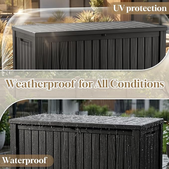 ROJIK 149 Gallon Outdoor Storage Box Waterproof, Weatherproof Deck Boxes - Image 5